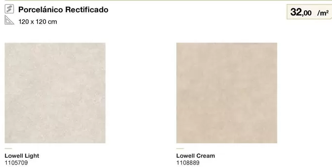 Argebnta Cerámica - Porcelánico Rectificado Lowell Light/Lowell Cream