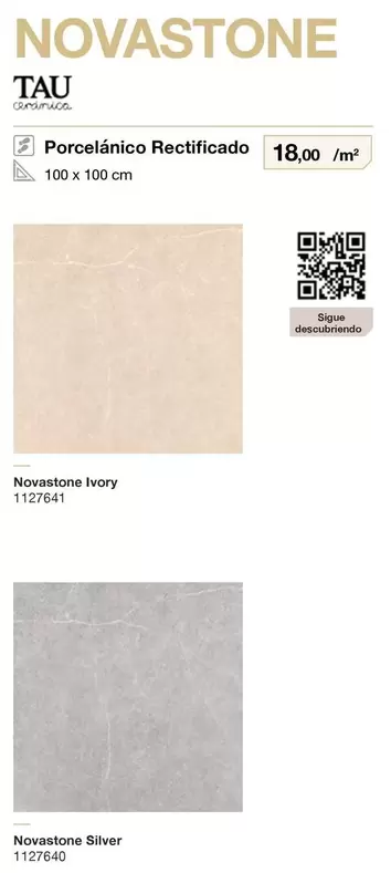Tau Cerámic - Porcelánico Rectificado Novastone Ivory/Novastone Silver