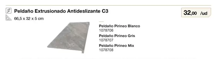 Natucer Cerámica Natural - Peldaño Extrusionado Antideslizante C3