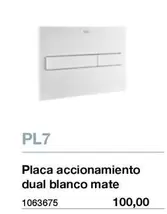 PL7 Placa Accionamiento Dual Blanco Mate