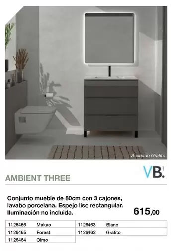 VB - Conjunto Mueble De 80cm Con 3 Cajones, Lavabo Porcelana.