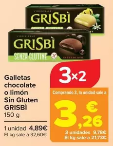 Grisbi - Galletas Chocolate O Limon Sin Gluten