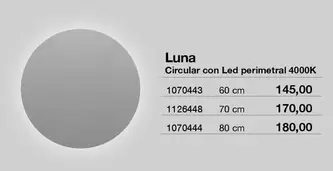 VB - Luna Circular Con Led Perimetral 4000K