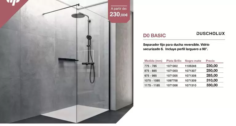 Duscholux - Do Basic Separador Fijo Para Ducha Reversible