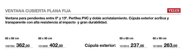 Ventana Cubierta Plana Fija