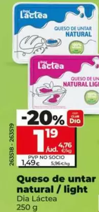 Dia Lactea - Queso De Untar Natural/Light