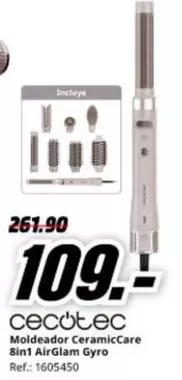 cecotec - Moldeador Ceramiccare 8in 1 AirGlam Gyro