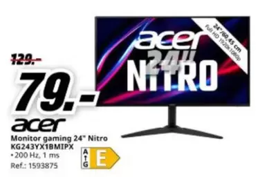 Acer - Monitor Gaming 24" Ntro Kg243y3x18mmpx