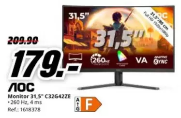 AOC - Monitor 31.5" C32G42ZE