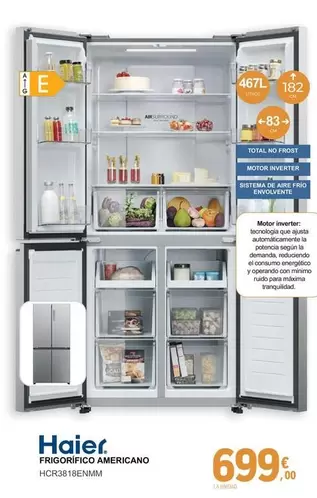 Haier - Frigorifico Americano HCR3818ENMM