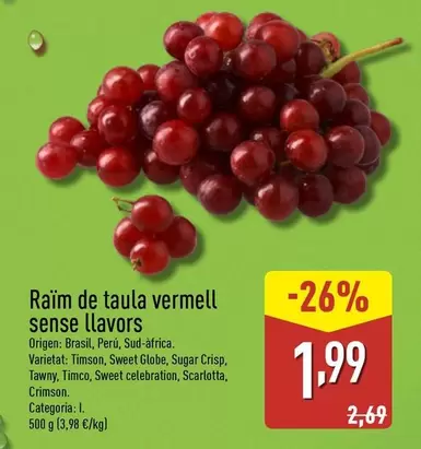 Raim De Taula Vermell Sense Llavors