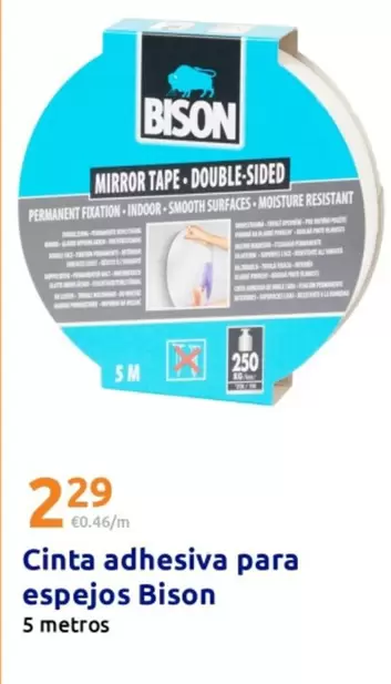 Bison - Cinta Adhesive Para Espejos