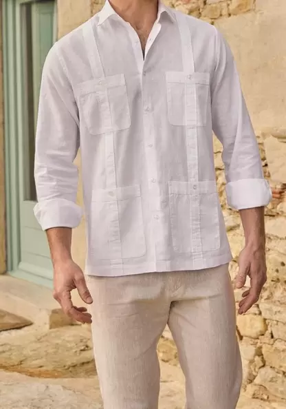 TEX - Camisa Guayabera S-3xl O Pantalon Chino Con Lino 38-52
