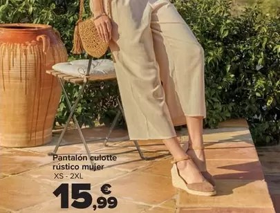 TEX - Pantalon Culotte Rustico Mujer