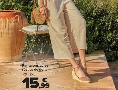 TEX - Pantalon Culotte Rustico Mujer