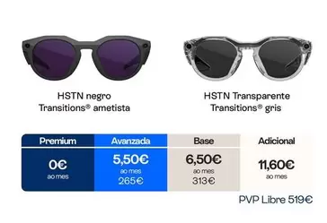 Oakley - HSTN Negro Transitions Ametista/HSTN Transparente Transitions Gris