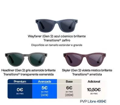 Ray-Ban - Wayfarer Azul Cósmico Brillante Transitions Zafiro