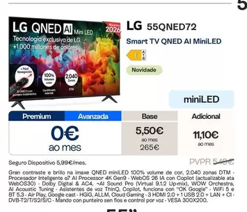 LG - Smart Tv QNED Ai MiniLED 55QNED72