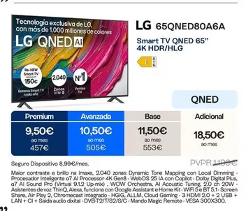 LG - Smart Tv QNED 65" 4K HDR/HLG 65QNED60A6A