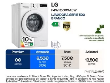 LG - Lavadora Serie 500 Branco F4WR5009A3W