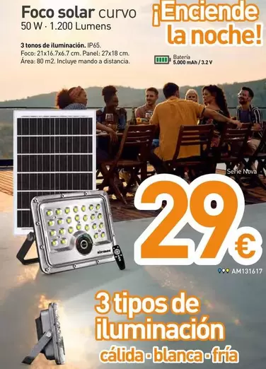 Foco Solar Curvo