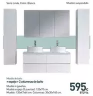 Mueble De Baño + Espejo + 2 Columas De Baño