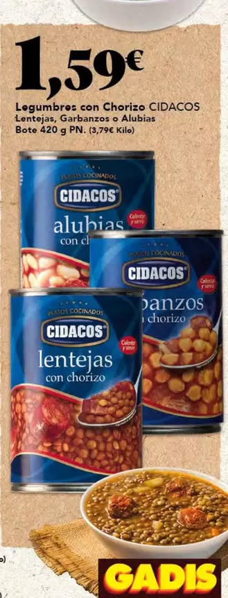 Cidacos - Legumbres Con Chorizo