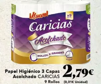 Caricias - Papel Higiénico 3 Capas Acolchado