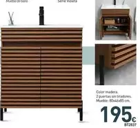 Mueble De Baño Serie Violeta Color Madera 2 Puertas Sin Tiradores