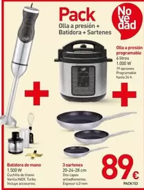 Pack Olla A Presión + Batidora + Sartenes 