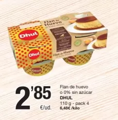 Dhul - Flan De Huevo O 0% Sin Azucar