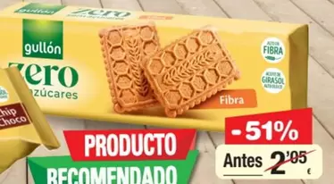 Gullón - Galletas Chip Choco Zero O Fibra Zero