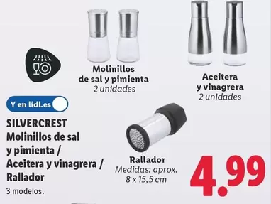 SilverCrest - Molinillos De Sal Y Pimienta/Aceitera Y Vinagrera/Rallador