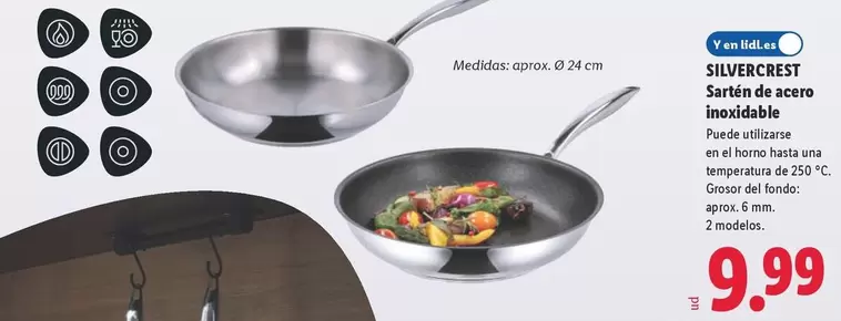 SilverCrest - Sartén De Acero Inoxidable