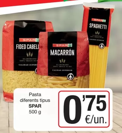 Spar - Pasta Diferents Tipus