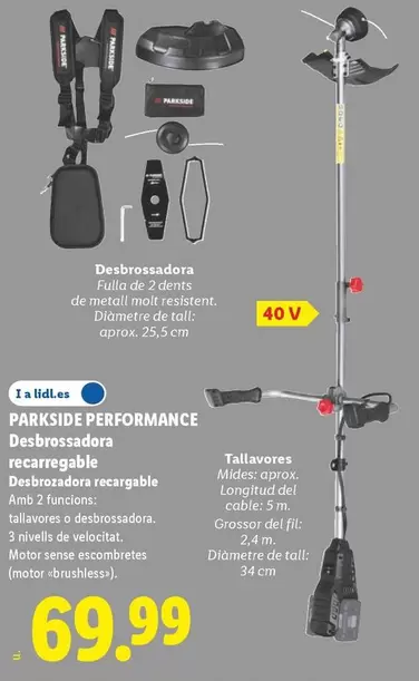 Parkside - Performance Desbrozadora Recargable