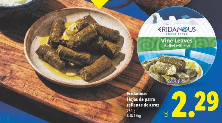 Eridanous - Hojas De Parra Rellenas De Arroz 