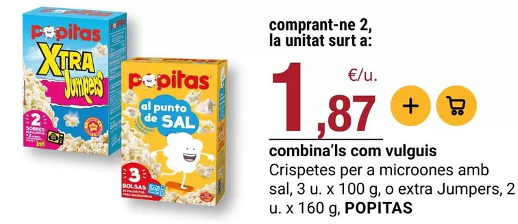 Popitas - Cryspetes Per A Microonnes Amb Sal, O Extra Jumpers, 2 U.