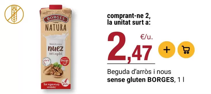 Borges - Beguda D'arròs I Nous Sense Gluten