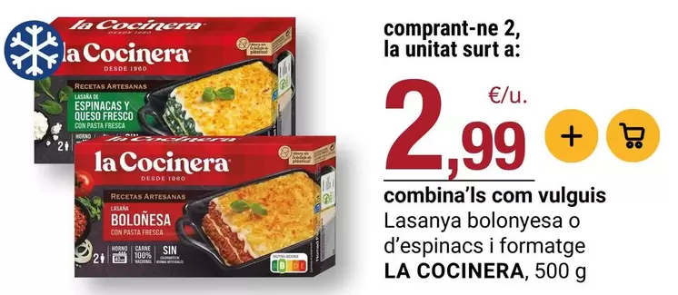 La Cocinera - Lasanya Bolonyesa O D'espinacs I Formatge