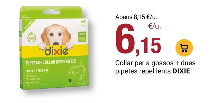 dixie - Collar Per A Gossos + Dues Pipetes Repel Lents