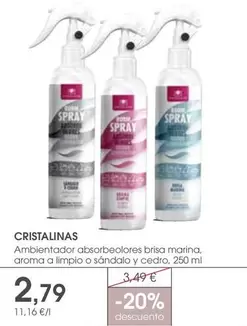 cristalinas - Ambientador Absorbeolores Brisa Marina, Aroma O SÁnado Y Cedro