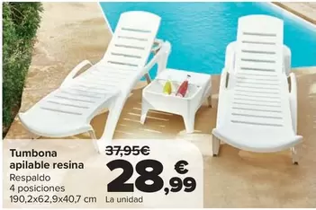 Tumbona Apilable Resina