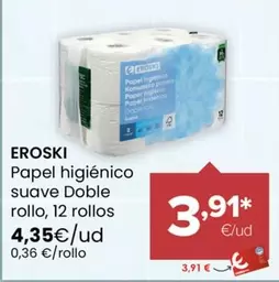 Eroski - Papel Higienico Suave Doble Rollo