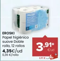 Eroski - Papel Higienico Suave Doble Rollo