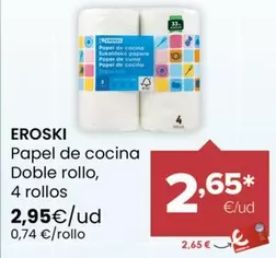 Eroski - Papel De Cocina Doble Rollo