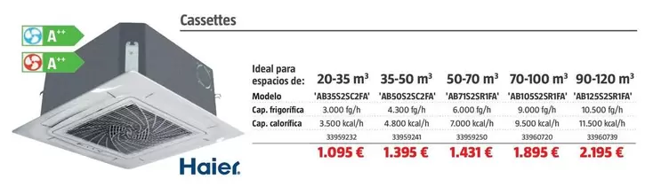 Haier - Cassettes 20-35 M³ 'AB35S2SC2FA'