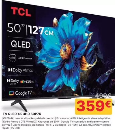 TCL - TV QLED 4K UHD 50P7K