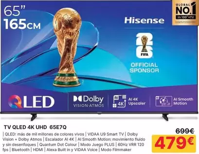 Hisense - TV Qled 4K UHD 65E7Q