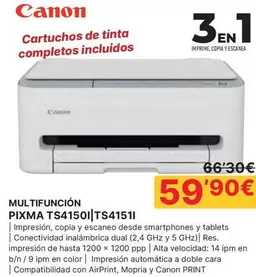 Canon - Cartuchos De Tinta Completos Incluidos Multifunción Pixma TS4150I|TS415I